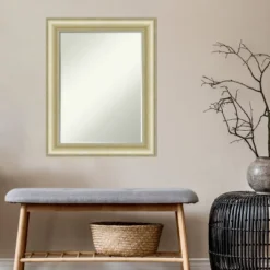 Amanti Art Textured Light Gold Petite Bevel Bathroom Wall Mirror 29 X 23 In. -Baxton Studio Store GUEST 9eef9aec 5be6 44be 9bb3 18d181918a14