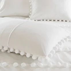 Elly Full/Queen 3pc Pom Pom Cotton Duvet Cover Set Ivory -Baxton Studio Store GUEST 9f101d1a 1e39 438c a5b3 d38540d2f4cf