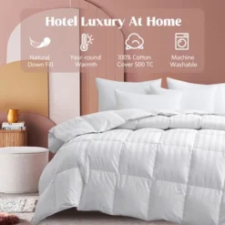 Peace Nest All-season 500 Thread Count Cotton White Goose Feather & Down Comforter Duvet Insert -Baxton Studio Store GUEST 9fd7a953 088a 427c a709 e8d39f08cc5f