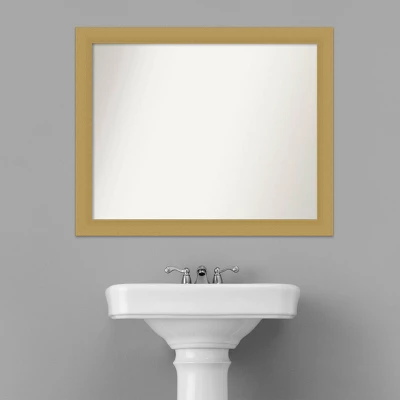 32" X 26" Non-Beveled Grace Brushed Bathroom Wall Mirror Gold - Amanti Art 9 32" X 26" Non-Beveled Grace Brushed Bathroom Wall Mirror Gold - Amanti Art - Image 7