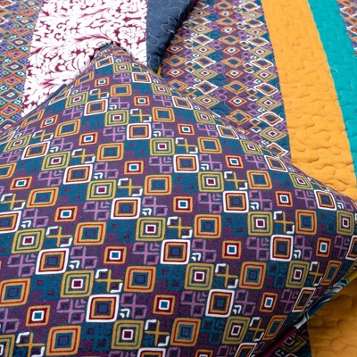 Lush Décor 3pc Boho Stripe Reversible Oversized Cotton Quilt Set 8 Lush Décor 3pc Boho Stripe Reversible Oversized Cotton Quilt Set - Image 6