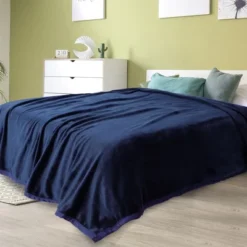 1 Pc Queen Microfiber Flannel Fleece Bed Blankets Navy Blue - PiccoCasa 15 1 Pc Queen Microfiber Flannel Fleece Bed Blankets Navy Blue - PiccoCasa -Baxton Studio Store GUEST a20659b8 805e 4e6a b9b5 de5a6477ea85