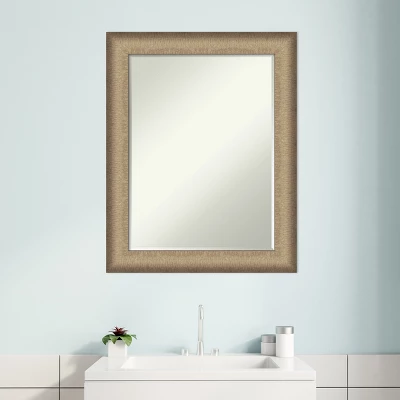 Elegant Brushed Petite Bevel Bathroom Wall Mirror 7 Elegant Brushed Petite Bevel Bathroom Wall Mirror - Image 5