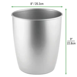 MDesign Round Metal Trash Can Wastebasket, Garbage Container, 2 Pack -Baxton Studio Store GUEST a3242d9a c957 4558 9115 c9fb5aebb895