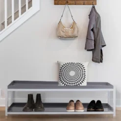 Happimess Industrial Compact 10.75" 6-Pair 2-Tier Iron Shoe Rack -Baxton Studio Store GUEST a385ccfe e702 47dc 8a8c 59dd9f75ae24