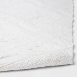 Diamond Embossed Tasseled Woven Bath Rug White - Threshold™ -Baxton Studio Store GUEST a41a3a38 19d0 40ad 85fe c303fbd316c2