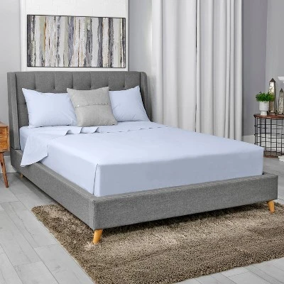 King 300 Thread Count Clean Performance Solid Sheet Set Blue - Sealy 3 King 300 Thread Count Clean Performance Solid Sheet Set Blue - Sealy