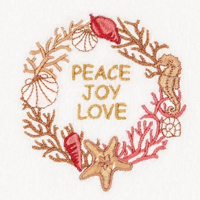 2pk Peace Joy Love Holiday Hand Towel Set White - Linum Home Textiles 3 2pk Peace Joy Love Holiday Hand Towel Set White - Linum Home Textiles