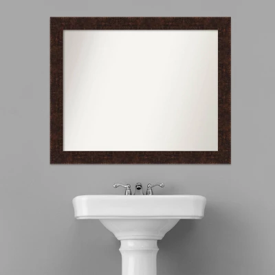 32" X 26" Non-Beveled William Mottled Bronze Narrow Bathroom Wall Mirror - Amanti Art 9 32" X 26" Non-Beveled William Mottled Bronze Narrow Bathroom Wall Mirror - Amanti Art - Image 7