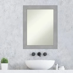 22" X 28" Non-Beveled Vista Brushed Nickel Bathroom Wall Mirror - Amanti Art 15 22" X 28" Non-Beveled Vista Brushed Nickel Bathroom Wall Mirror - Amanti Art -Baxton Studio Store GUEST a58383db 5efa 4093 8566 7e26b66c9d62