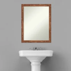 21" X 27" Non-Beveled Fresco Wood Bathroom Wall Mirror Light Pecan Brown - Amanti Art 16 21" X 27" Non-Beveled Fresco Wood Bathroom Wall Mirror Light Pecan Brown - Amanti Art -Baxton Studio Store GUEST a6b9cad4 3282 4de2 86bd f91adba8f074