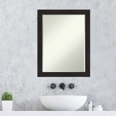 Furniture Espresso Narrow Petite Bevel Bathroom Wall Mirror 6 Furniture Espresso Narrow Petite Bevel Bathroom Wall Mirror - Image 4