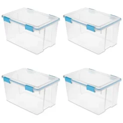 Sterilite 54 Quart Clear Plastic Stackable Storage Container Box Bin With Air Tight Gasket Seal Latching Lid Long Term Organizing Solution 14 Sterilite 54 Quart Clear Plastic Stackable Storage Container Box Bin With Air Tight Gasket Seal Latching Lid Long Term Organizing Solution -Baxton Studio Store GUEST a7a8d0d1 32c0 4213 97f6 439b421ae932