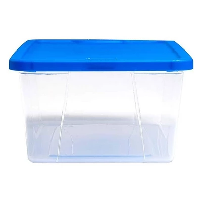 Homz Snaplock 6-Quart Plastic Multipurpose Stackable Storage Container Bins With Blue Latching Lid For Home And Office Organization, Clear (20 Pack) 5 Homz Snaplock 6-Quart Plastic Multipurpose Stackable Storage Container Bins With Blue Latching Lid For Home And Office Organization, Clear (20 Pack) - Image 3