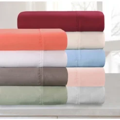 Luxury 700 Thread Count Premium Cotton Sheet Set, Modern Solid Deep Pocket, Includes: One Flat, One Fitted, And Two Pillowcases By Blue Nile Mills -Baxton Studio Store GUEST a8422485 083b 438c 8c93 014112370b19