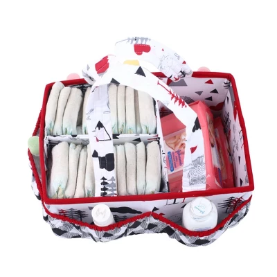 Bacati - Lumberjack Red/Black/Gray Boys Cotton Nursery Storage Caddy 4 Bacati - Lumberjack Red/Black/Gray Boys Cotton Nursery Storage Caddy - Image 2