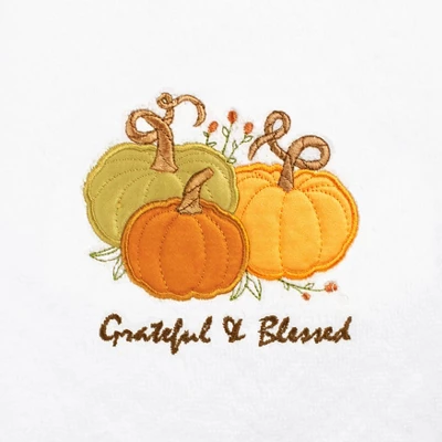 2pc 'Grateful & Blessed' Hand Towel Set White - Linum Home Textiles 4 2pc 'Grateful & Blessed' Hand Towel Set White - Linum Home Textiles - Image 2
