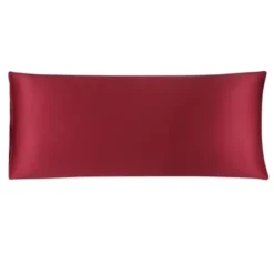 PiccoCasa Body Satin Silky For Hair And Skin Pillowcase Wine Red 20"x48" 2 Pcs