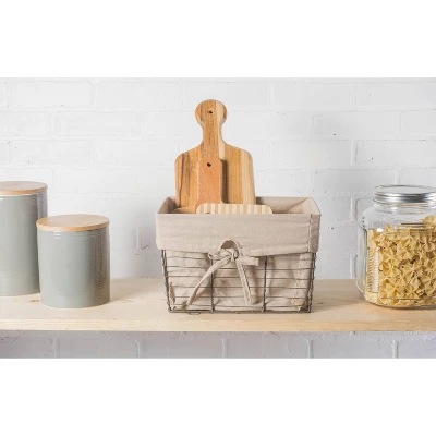 Design Imports Set Of 5 Vintage Gray Wire Liner Baskets Taupe 4 Design Imports Set Of 5 Vintage Gray Wire Liner Baskets Taupe - Image 2