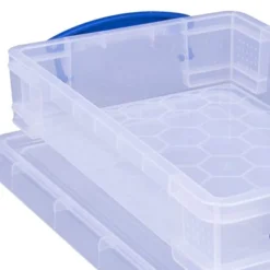 Really Useful Box 4 Liter Plastic Stackable Storage Container W/ Snap Lid & Built-In Clip Lock Handles For Home & Office Organization, Clear (10 Pack) -Baxton Studio Store GUEST ab881e94 644d 4c3e bd9e 518559242e0f