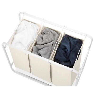 Whitmor Retro Triple Laundry Sorter White 4 Whitmor Retro Triple Laundry Sorter White - Image 2