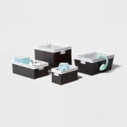 17" X 12" X 8" Large Woven Lined Basket Black - Brightroom™ -Baxton Studio Store GUEST ac4ff65f f7b2 48fa aa42 7459f63d7c52