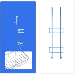 Bamodi 27" X 7" Stainless Steel Hanging Shower Caddy With 2 Towel Hooks - Silver 7 Bamodi 27" X 7" Stainless Steel Hanging Shower Caddy With 2 Towel Hooks - Silver -Baxton Studio Store GUEST ad31ce63 d74d 414f 9f9a 45f447864d0d