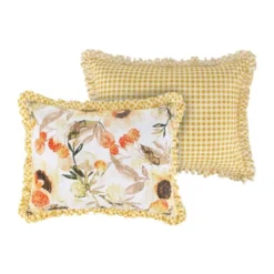 Somerset Ruffle-Trimmed Quilted Reversible Pillow Sham Gold By Greenland Home Fashions -Baxton Studio Store GUEST adb38751 2d03 4e90 a2fd 422e50dece6b