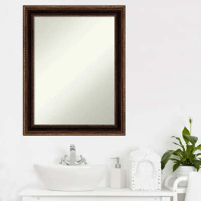 22" X 28" Non-Beveled Corded Bathroom Wall Mirror Bronze - Amanti Art 8 22" X 28" Non-Beveled Corded Bathroom Wall Mirror Bronze - Amanti Art - Image 6