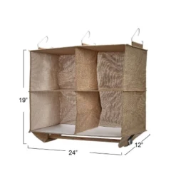 Household Essentials 4 Pocket Wide Organizer With Hangbar Latte -Baxton Studio Store GUEST aeae476a 8b24 4608 bcab 0ccb5c4b0218