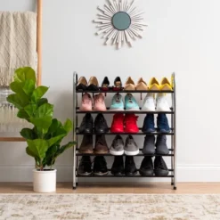 IRIS USA Stackable Metal Shoe Racks For Entryway