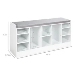 Best Choice Products 46in Shoe Storage Organization Rack Bench For Entryway, Bedroom W/ Padded Seat, 10 Cubbies - White 13 Best Choice Products 46in Shoe Storage Organization Rack Bench For Entryway, Bedroom W/ Padded Seat, 10 Cubbies - White -Baxton Studio Store GUEST affdd3bd 2cd5 4200 935a 0f89cc81b6f2