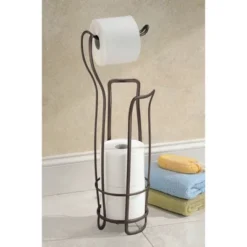 IDESIGN Axis Metal Freestanding Toilet Paper Tissue Holder Bronze -Baxton Studio Store GUEST b0b06ab4 8949 4ec8 af41 b4b6689661e6