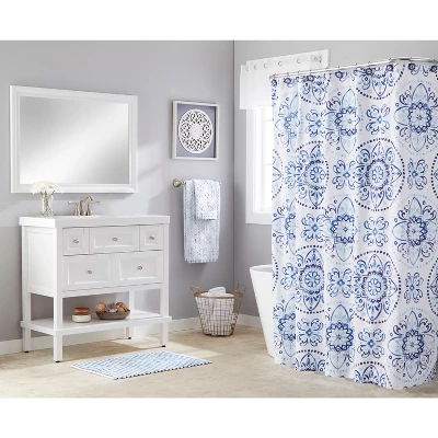 Kali Shower Curtain Blue - Saturday Knight Ltd. 4 Kali Shower Curtain Blue - Saturday Knight Ltd. - Image 2