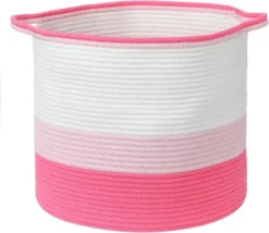 Midlee Pink Toys Cotton Rope Basket- 3 Tone- Nursery Dog Kids Baby Woven Storage Bin Organizer 8 Midlee Pink Toys Cotton Rope Basket- 3 Tone- Nursery Dog Kids Baby Woven Storage Bin Organizer -Baxton Studio Store GUEST b10f8087 47c6 475e b772 536f641ecf7a