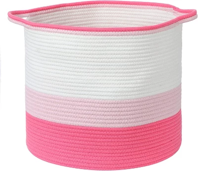 Midlee Pink Toys Cotton Rope Basket- 3 Tone- Nursery Dog Kids Baby Woven Storage Bin Organizer 5 Midlee Pink Toys Cotton Rope Basket- 3 Tone- Nursery Dog Kids Baby Woven Storage Bin Organizer - Image 3
