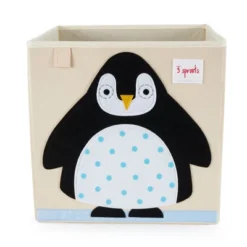 3 Sprouts 13 Inch Square Kids Foldable Fabric Arctic Penguin And Orange Tiger Storage Cube Soft Toy Bins -Baxton Studio Store GUEST b112570d 9495 4fa0 b375 046d0eda99f8