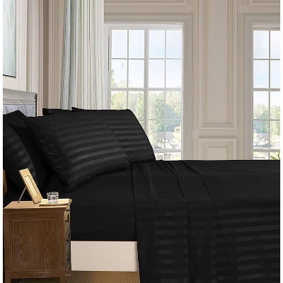 Elegant Comfort Luxurious Silky Soft Wrinkle & Fade Resistant 6-Piece Dobby Stripe Bed Sheet Set 3 Elegant Comfort Luxurious Silky Soft Wrinkle & Fade Resistant 6-Piece Dobby Stripe Bed Sheet Set