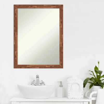 21" X 27" Non-Beveled Fresco Wood Bathroom Wall Mirror Light Pecan Brown - Amanti Art 8 21" X 27" Non-Beveled Fresco Wood Bathroom Wall Mirror Light Pecan Brown - Amanti Art - Image 6