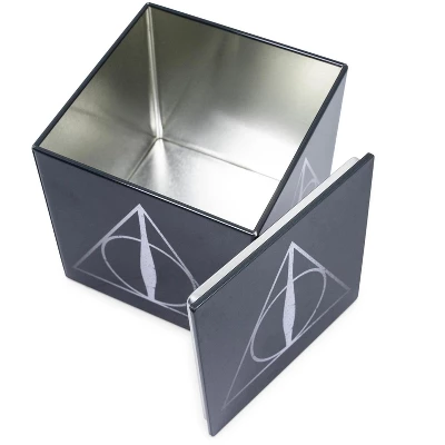 Ukonic Harry Potter Deathly Hallows Tin Storage Box Cube Organizer With Lid | 4 Inches 3 Ukonic Harry Potter Deathly Hallows Tin Storage Box Cube Organizer With Lid | 4 Inches