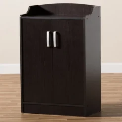 Verdell Modern And Contemporary Finished Shoe Cabinet Dark Brown - Baxton Studio -Baxton Studio Store GUEST b391ce0e 7209 4748 b1bb 65594f41f39e