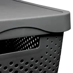 HANAMYA 11 Liter Stackable Lidded Storage Container Multipurpose Bins With Handles For Home And Office Organization, Gray (Set Of 6) 8 HANAMYA 11 Liter Stackable Lidded Storage Container Multipurpose Bins With Handles For Home And Office Organization, Gray (Set Of 6) -Baxton Studio Store GUEST b499a425 0969 42ac aecc 4d883afdb170