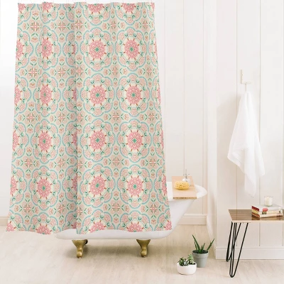 Floral Mandala Shower Curtain Blue - Deny Designs 3 Floral Mandala Shower Curtain Blue - Deny Designs