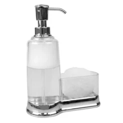 Home Basics Plastic Soap Dispenser With Sponge Compartment