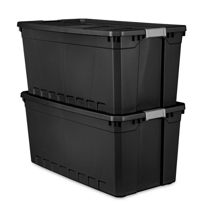 Sterilite Storage System Solution With 50 Gallon Heavy Duty Stackable Storage Box Container Totes With Grey Latching Lid For Home Organization 5 Sterilite Storage System Solution With 50 Gallon Heavy Duty Stackable Storage Box Container Totes With Grey Latching Lid For Home Organization - Image 3
