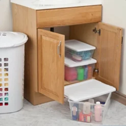 Sterilite 16 Qt Clear Plastic Secure Latching Storage Containers, 12 Pack & 6 Quart Lidded Storage Tote For Home And Office Organization, 24 Pack -Baxton Studio Store GUEST b599a8a1 fe1e 4547 90ba ca69cfbf69f9