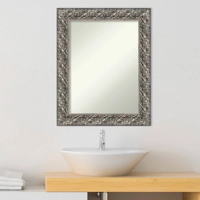 24" X 30" Non-Beveled Silver Luxor Wood Bathroom Wall Mirror - Amanti Art 9 24" X 30" Non-Beveled Silver Luxor Wood Bathroom Wall Mirror - Amanti Art - Image 7