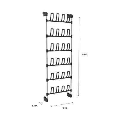 Organize It All Overdoor 12 Pair Shoe Rack Basic Collection 9 Organize It All Overdoor 12 Pair Shoe Rack Basic Collection - Image 7