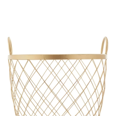 2pk Modern Metallic Rolling Baskets Gold - Olivia & May 8 2pk Modern Metallic Rolling Baskets Gold - Olivia & May - Image 6
