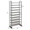 Costway 10-Tier Shoe Rack Space-saving Shoe Organizer W/Metal Frame Shoe Tower -Baxton Studio Store GUEST b83ab0cd 4897 4a01 99ba a235a3979b25